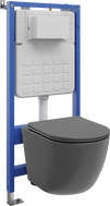 Mexen Lena ensemble WC encastré Tex Air Slim avec réservoir pneumatique, cuvette WC et abattant à descente ralentie, gris