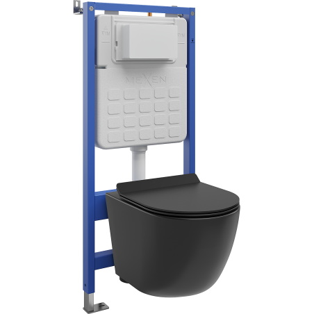 Mexen Lena ensemble encastré WC châssis pneumatique Tex Air Slim avec cuvette WC Tornado et abattant à descente progressive,