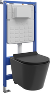 Mexen Rico ensemble encastré WC cadre pneumatique Tex Air Slim avec cuvette WC Tornado et abattant à fermeture lente, noir mat