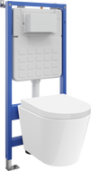 Mexen Rico ensemble encastré WC cadre Tex Slim avec cuvette WC et abattant à descente lente, blanc - 610030720200