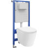 Mexen Rico ensemble encastré WC châssis pneumatique Tex Air Slim avec cuvette WC Tornado et abattant à fermeture douce, blanc