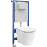 Mexen Rico ensemble encastré WC cadre Tex Slim avec cuvette WC Tornado et siège à descente lente, blanc - 610030720500T