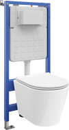 Mexen Rico ensemble encastré WC châssis Tex Slim avec cuvette WC et abattant à fermeture progressive, blanc - 610030720500