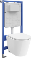 Mexen Rico ensemble encastré WC cadre Tex Slim avec cuvette WC Tornado et abattant à descente progressive, blanc