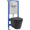 Mexen Rico ensemble encastré WC châssis pneumatique Tex Air Slim avec cuvette WC Tornado et abattant à descente lente, noir