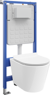 Mexen Rico ensemble encastré WC cadre Tex Slim avec cuvette WC Tornado et abattant à descente lente, blanc - 610030724000T