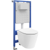 Mexen Rico ensemble encastré WC cadre pneumatique Tex Air Slim avec cuvette WC Tornado et abattant à descente lente, blanc