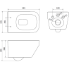 Mexen Riva ensemble encastré WC avec cadre pneumatique Tex Air Slim, cuvette WC Tornado et abattant à descente lente, blanc
