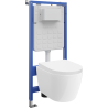 Mexen Carmen ensemble encastré WC bâti-support pneumatique Tex Air Slim avec cuvette WC et abattant à fermeture douce, blanc