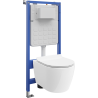 Mexen Carmen ensemble WC encastré avec châssis pneumatique Tex Air Slim, cuvette WC et abattant à descente progressive, blanc