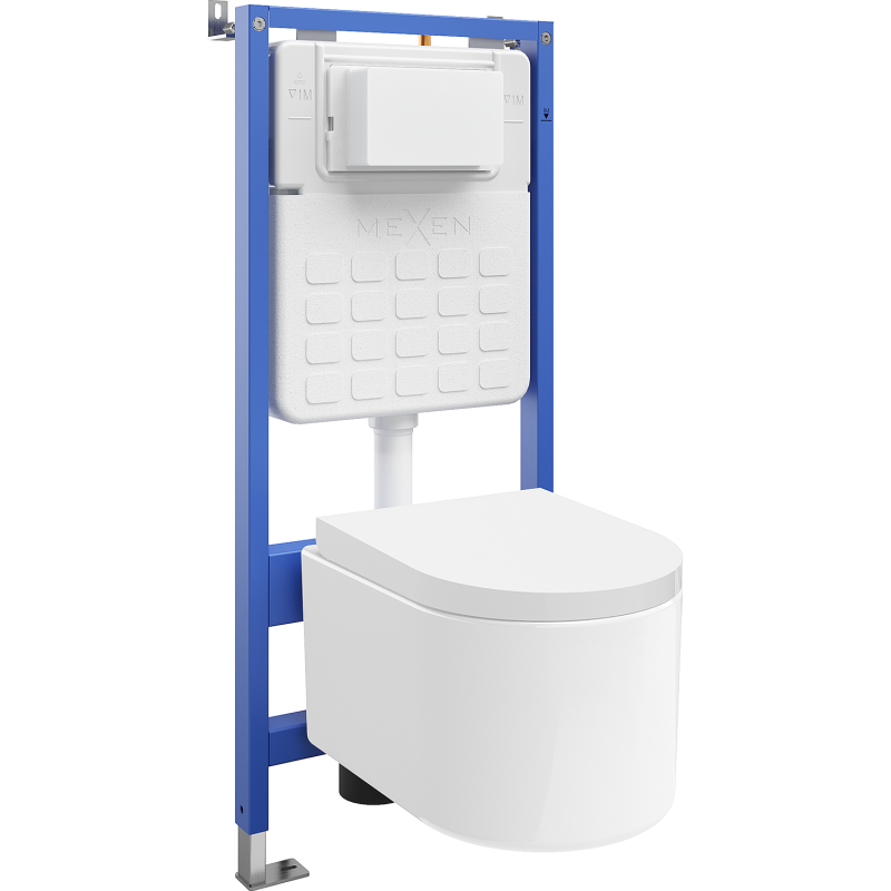 Mexen Sofia ensemble WC encastré châssis pneumatique Tex Air Slim avec cuvette WC Tornado et abattant à descente ralentie,