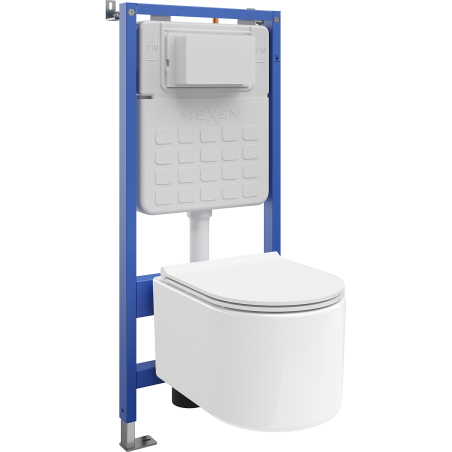 Mexen Sofia ensemble WC encastré châssis Tex Slim avec cuvette WC Tornado et abattant à descente lente, blanc - 610030540500T