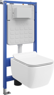 Mexen Stella ensemble WC encastré cadre Tex Slim avec cuvette WC et abattant à descente progressive, blanc - 610030680800