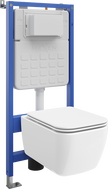 Mexen Stella ensemble WC encastré Tex Slim avec châssis, cuvette WC et abattant à descente progressive, blanc - 610030680900
