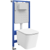 Mexen Teo ensemble encastré WC cadre Tex Slim avec cuvette WC Tornado et abattant à fermeture lente, blanc - 610030850600T