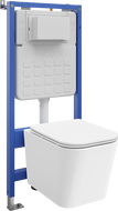 Mexen Teo ensemble encastré WC cadre Tex Slim avec cuvette WC et abattant à descente progressive, blanc - 610030850600
