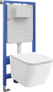 Mexen Madox ensemble encastré WC bâti Tex Slim avec cuvette WC et abattant à descente lente, blanc - 610030154000
