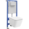Mexen Madox ensemble encastré WC cadre pneumatique Tex Air Slim avec cuvette WC et abattant à fermeture lente, blanc