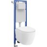 Mexen Carmen ensemble encastré WC cadre étroit, d'angle Tex W avec cuvette WC et abattant à descente progressive, blanc