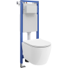 Mexen Carmen ensemble encastré WC cadre étroit, d'angle Tex W avec cuvette WC et abattant à descente progressive, blanc