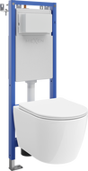Mexen Carmen ensemble WC encastré support étroit, d'angle Tex W avec cuvette WC et abattant à descente ralentie, blanc