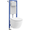 Mexen Lena ensemble encastré WC châssis étroit, d'angle Tex W avec cuvette WC Tornado et abattant à fermeture douce, blanc
