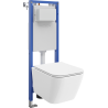 Mexen Madox ensemble encastré WC châssis étroit, d'angle Tex W avec cuvette WC et abattant à descente lente, blanc