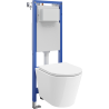 Mexen Rico ensemble encastré WC cadre étroit, d'angle Tex W avec cuvette WC et abattant à descente progressive, blanc