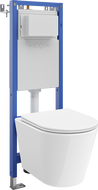 Mexen Rico ensemble encastré WC cadre étroit, d'angle Tex W avec cuvette WC et abattant à descente progressive, blanc