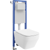 Mexen Riva ensemble encastré WC, cadre étroit d'angle Tex W avec cuvette WC Tornado et abattant à fermeture lente, blanc
