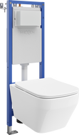 Mexen Riva ensemble encastré WC, cadre étroit d'angle Tex W avec cuvette WC Tornado et abattant à fermeture lente, blanc