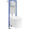 Mexen Sofia ensemble encastré WC châssis étroit d'angle Tex W avec cuvette WC et abattant à descente progressive, blanc