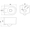 Mexen Sofia ensemble encastré WC châssis étroit d'angle Tex W avec cuvette WC et abattant à descente progressive, blanc
