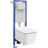 Mexen Stella ensemble encastré WC châssis étroit, d'angle Tex W avec cuvette WC et abattant à descente progressive, blanc