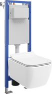 Mexen Stella ensemble encastré WC châssis étroit, d'angle Tex W avec cuvette WC et abattant à descente progressive, blanc