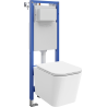 Mexen Teo ensemble encastré WC cadre étroit, d'angle Tex W avec cuvette WC et abattant à fermeture lente, blanc