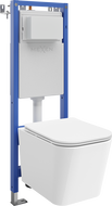 Mexen Teo ensemble encastré WC cadre étroit, d'angle Tex W avec cuvette WC et abattant à fermeture lente, blanc