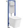 Mexen Teo ensemble encastré WC cadre étroit, d'angle Tex W avec cuvette WC et siège à descente progressive, blanc