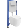 Mexen Carmen ensemble WC encastré châssis Tex E avec cuvette WC et abattant à descente lente, blanc - 610930880200