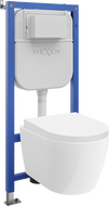Mexen Carmen ensemble WC encastré châssis Tex E avec cuvette WC et abattant à descente lente, blanc - 610930880200