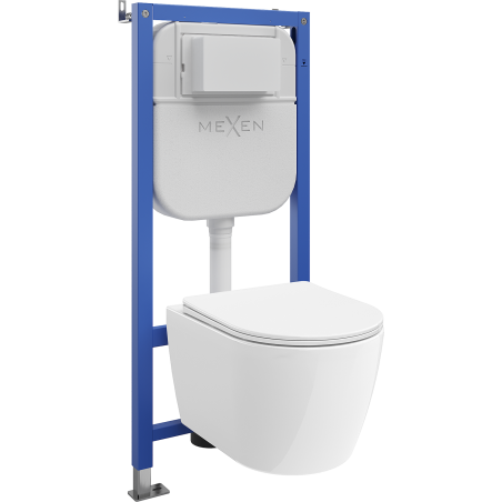 Mexen Carmen ensemble WC encastré bâti-support pneumatique Tex Air E avec cuvette WC Tornado et abattant à descente