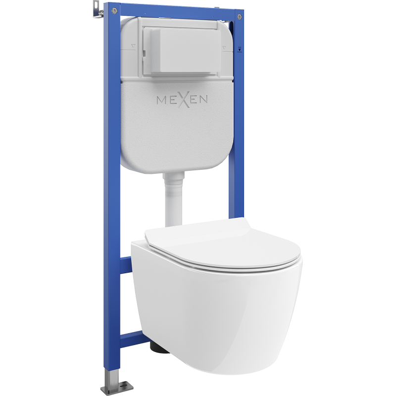 Mexen Carmen ensemble WC encastré avec châssis pneumatique Tex Air E, cuvette Tornado et abattant à descente progressive,