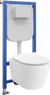 Mexen Carmen ensemble encastré WC cadre Tex E avec cuvette WC et abattant à descente lente, blanc - 610930884000
