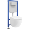 Mexen Lena ensemble encastré WC châssis Tex E avec cuvette WC et abattant à fermeture douce, blanc - 610930220200