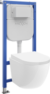Mexen Lena ensemble encastré WC châssis Tex E avec cuvette WC et abattant à fermeture douce, blanc - 610930220200