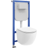Mexen Lena ensemble encastrable WC châssis pneumatique Tex Air E avec cuvette WC et abattant à descente progressive, blanc