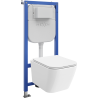 Mexen Madox ensemble encastré WC cadre Tex E avec cuvette WC et abattant à descente progressive, blanc - 610930154000