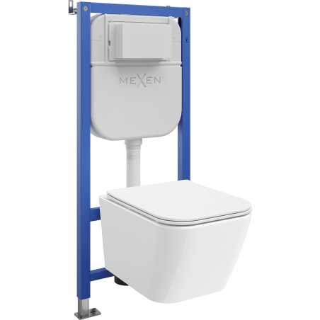 Mexen Madox ensemble encastré WC cadre pneumatique Tex Air E avec cuvette et abattant à descente lente, blanc - 610930154000A