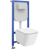 Mexen Madox ensemble encastré WC cadre pneumatique Tex Air E avec cuvette et abattant à descente lente, blanc - 610930154000A