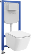 Mexen Madox ensemble encastré WC cadre pneumatique Tex Air E avec cuvette et abattant à descente lente, blanc - 610930154000A